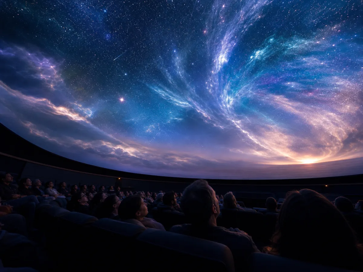 Visual concettuale di una produzione fulldome vista dal pubblico