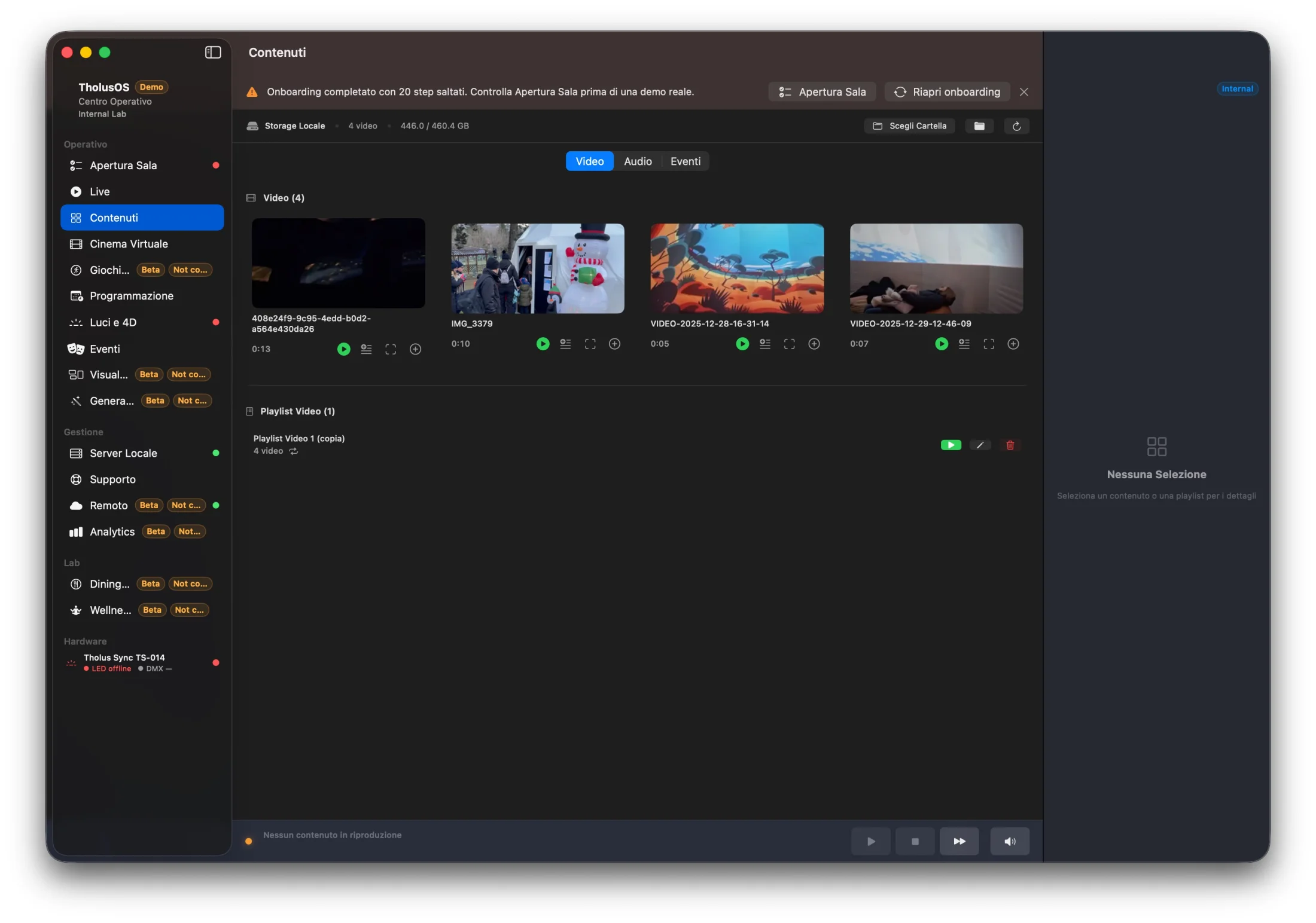 Bibliothèque vidéo et playlists de TholusOS