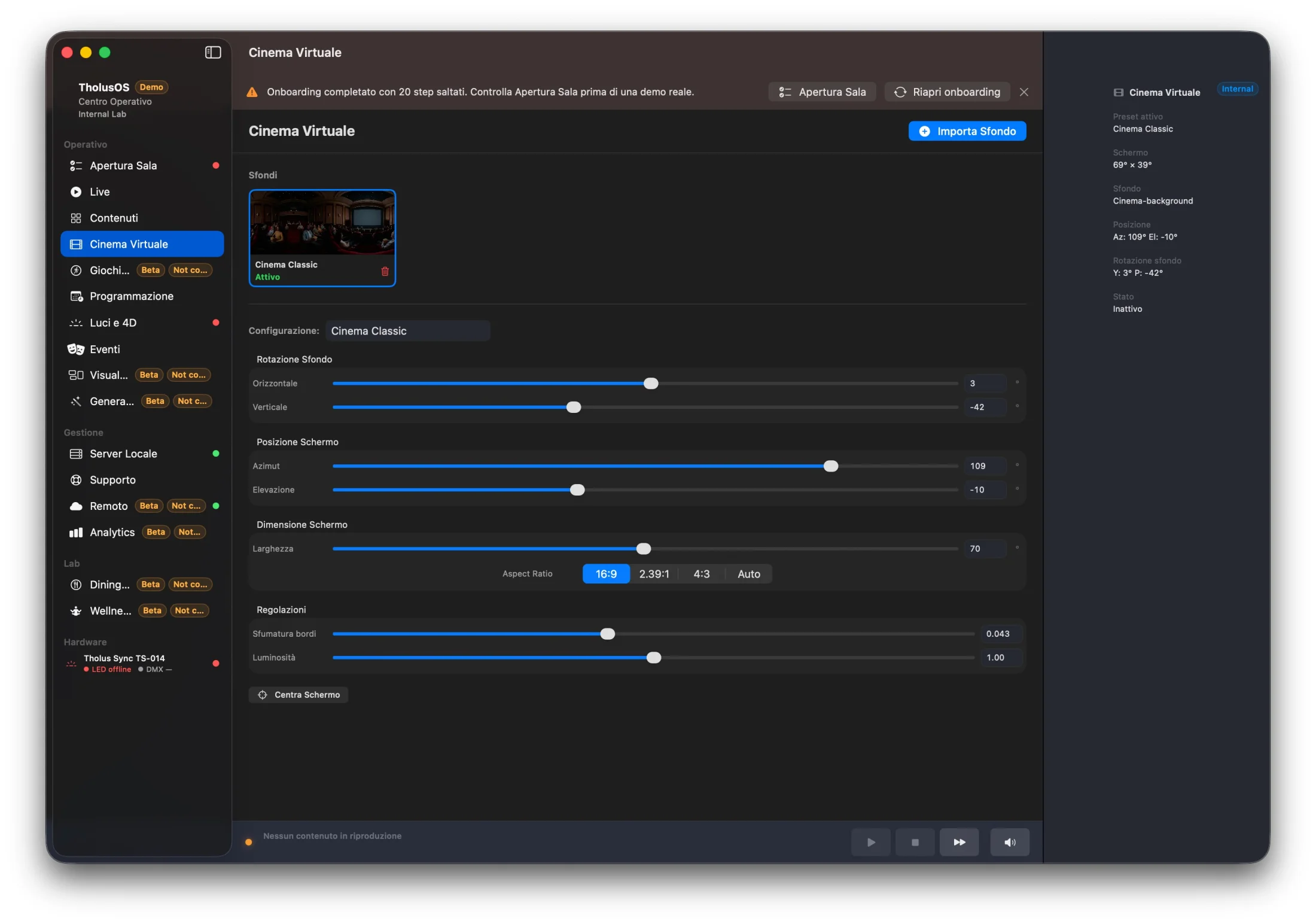 Configuration du cinéma virtuel dans TholusOS