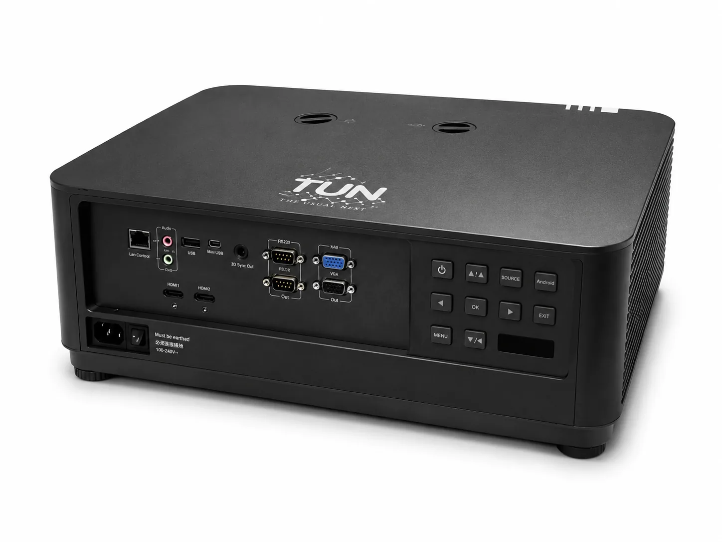Conexiones HDMI y controles del proyector láser de 7.500 lúmenes ANSI